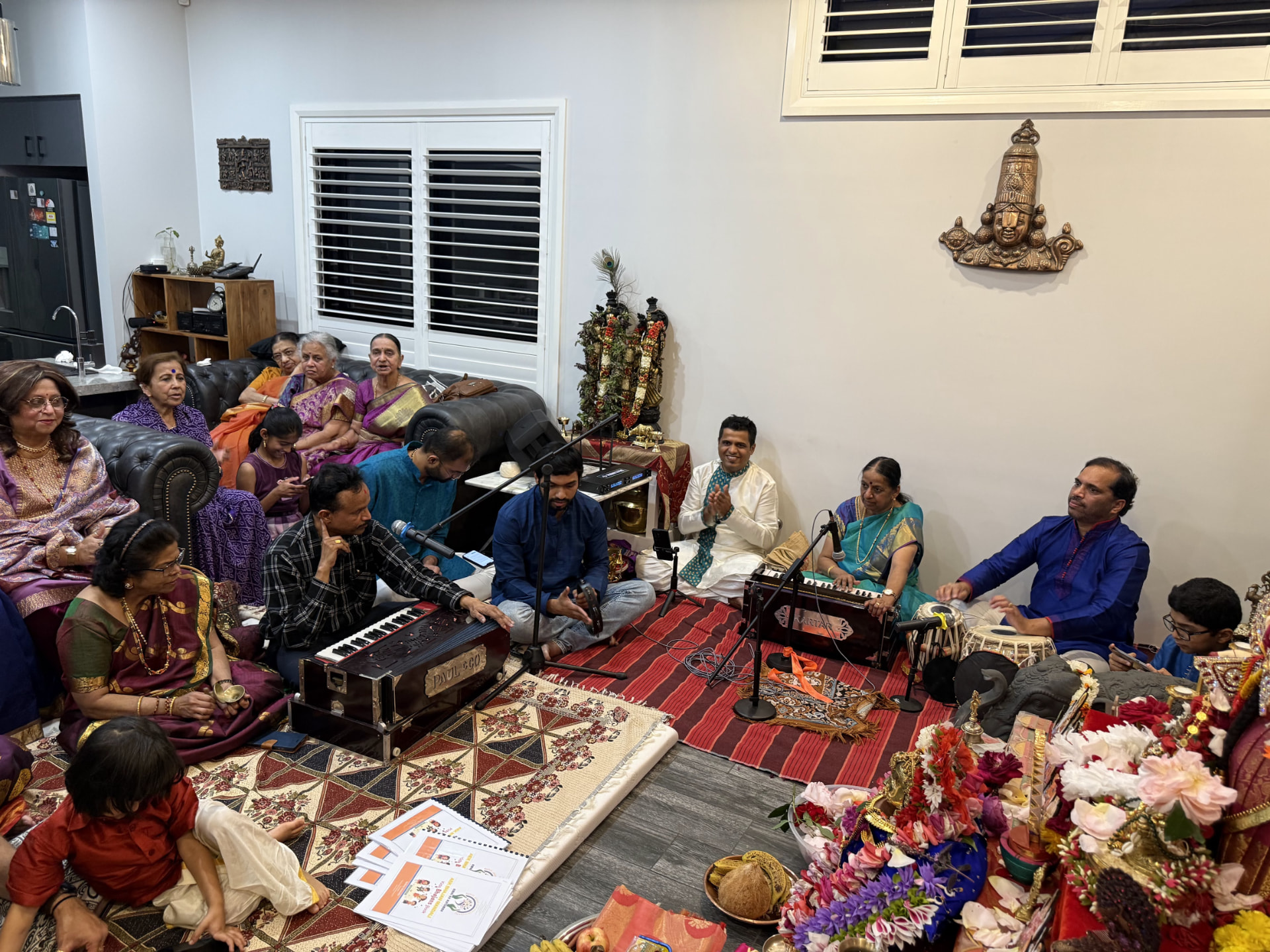 Harmoniums, tabla and taal keeping the bhajans alive